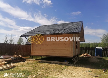 Баня 6х8 м из профилированного бруса 145х145 мм с рубкой углов &quot;в чашу&quot; по индивидуальному проекту в д. Вятчинки, Ивановоская область