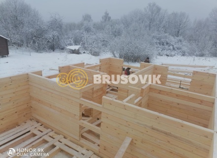 Дом 6х9 м из профилированного бруса 145х145 мм по индивидуальному проекту в д. Скрипово, Заокский район, Тульской области