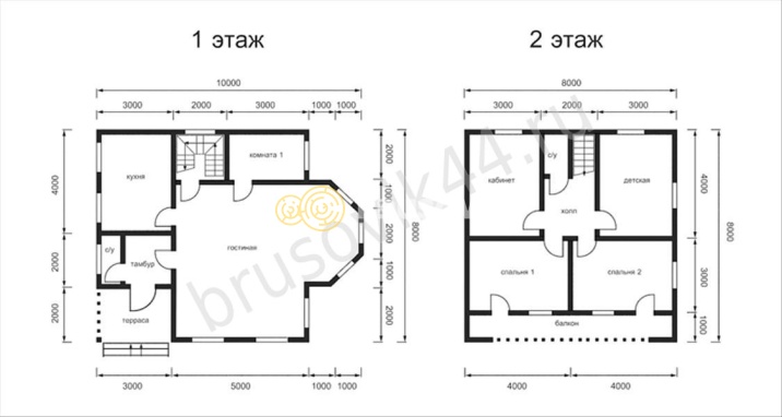 Проект №13 дома из бруса 10х8
