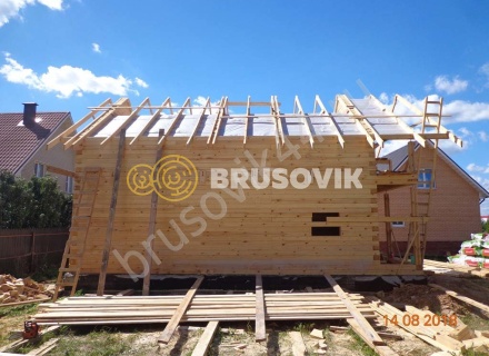 Дом из проф. бруса 145х145 мм по индивидуальному проекту