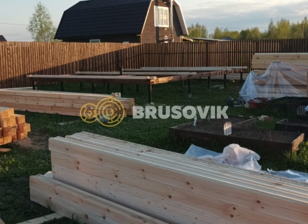 Баня 6х8 м из профилированного бруса 145х145 мм с рубкой углов &quot;в чашу&quot; по индивидуальному проекту в д. Вятчинки, Ивановоская область