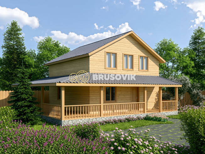 Проект №12 дома из бруса 7х7.5