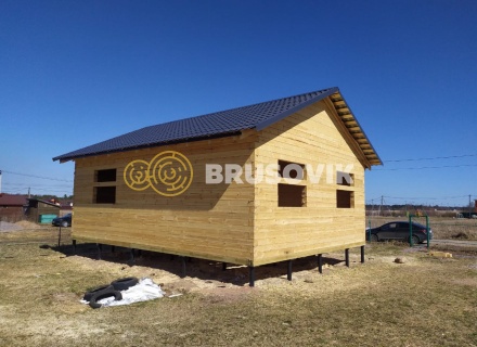 Дом 7х9 м из обрезного бруса 150х150 мм по индивидуальному проекту в коттеджном посёлке Рыбицы-1, Гатчинский район, Ленинградская область