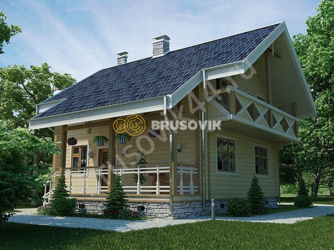 Проект №50 дома из бруса 8x9