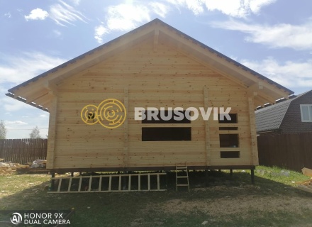 Баня 6х8 м из профилированного бруса 145х145 мм с рубкой углов &quot;в чашу&quot; по индивидуальному проекту в д. Вятчинки, Ивановоская область