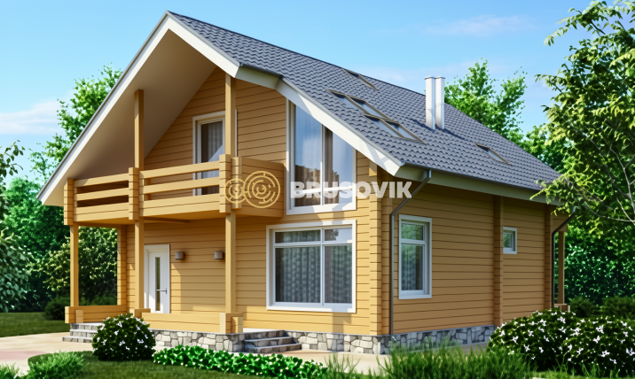 Проект №8 дома из бруса 9,5х12,5