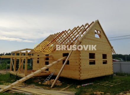 Дом 6х9 м из профилированного бруса 145х145 мм в коттеджном посёлке Барсово, д. Малые Петрищи, городской округ Щёлково, Московская область