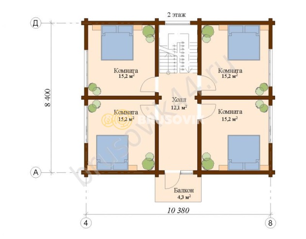 Проект №41 дома из бруса 11,2х9,22