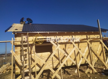 Дом 7х9 м из обрезного бруса 150х150 мм по индивидуальному проекту в коттеджном посёлке Рыбицы-1, Гатчинский район, Ленинградская область