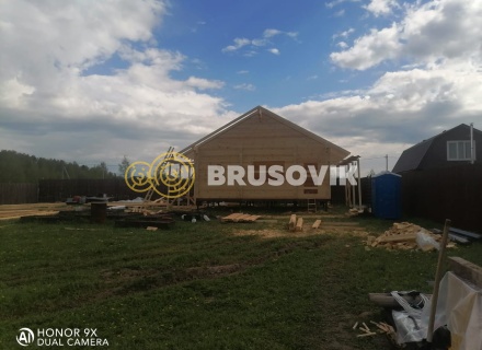 Баня 6х8 м из профилированного бруса 145х145 мм с рубкой углов &quot;в чашу&quot; по индивидуальному проекту в д. Вятчинки, Ивановоская область