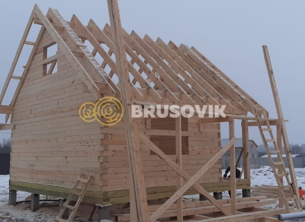 Баня 6х6м по проекту №15 из профилированного бруса 145х145мм в д. Глазово, Можайский район, Московская облать