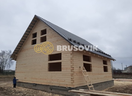 Дом 8х9 м из профилированного бруса по проекту № 21 в д. Соболево, городской округ Ликино-Дулёво, МО