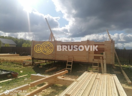 Баня 6х8 м из профилированного бруса 145х145 мм с рубкой углов &quot;в чашу&quot; по индивидуальному проекту в д. Вятчинки, Ивановоская область