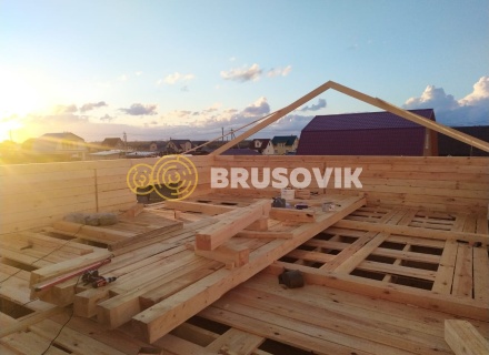 Дом 7х9 м из обрезного бруса 150х150 мм по индивидуальному проекту в коттеджном посёлке Рыбицы-1, Гатчинский район, Ленинградская область