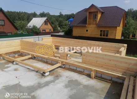 Дом 11х12 м с эркером и террасой 3х12 м из профилированного бруса 145х195мм по проекту № 44 в СНТ Авиатор, Суздальский район, Владимирская область