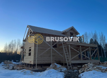 Дом 9х11м из обрезного бруса 150х150 мм по индивидуальному проекту в СТ Союз-Чернобыль-Сестрореченское, Дмитровский р-н., Московская область