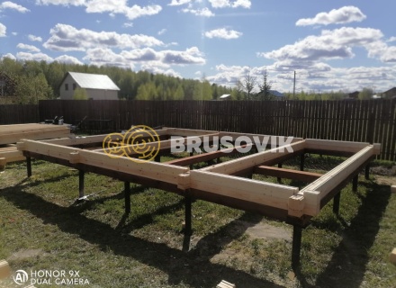 Баня 6х8 м из профилированного бруса 145х145 мм с рубкой углов &quot;в чашу&quot; по индивидуальному проекту в д. Вятчинки, Ивановоская область