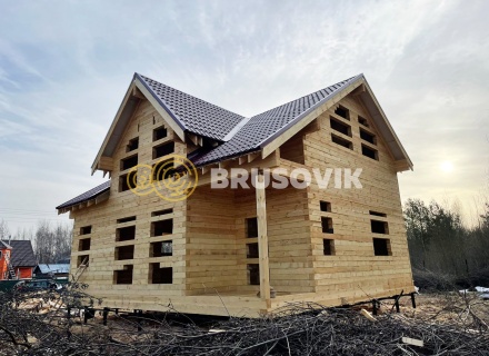 Дом 9х11м из обрезного бруса 150х150 мм по индивидуальному проекту в СТ Союз-Чернобыль-Сестрореченское, Дмитровский р-н., Московская область