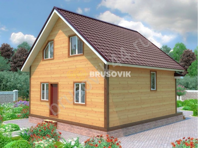 Проект №75 дома из бруса 7,5х8,5