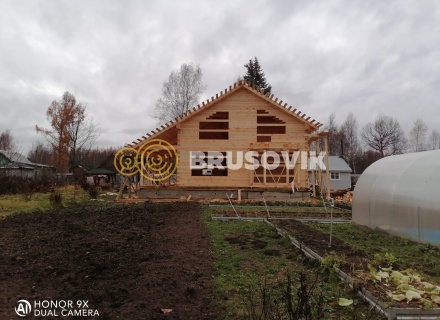 Дом 9х10м с террасой 2,5х10м из профилированного бруса 145х195мм г. Кимры, Тверская область