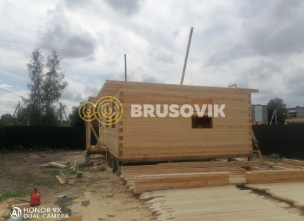 Дом 6х9м с ломаной крышей из профилированного бруса 145х145мм в с. Атепцево, Наро-Фоминский район, Московская область