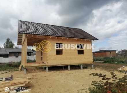 Дом 6х6м с террасой 2х6м из профилированного бруса 145х145мм в д. Горчухино, Наро-Фоминский район, Московская область