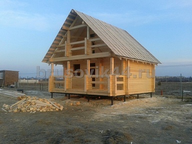 Дом 6х8 м из профилированного бруса 145х145 мм по проекту №24 в Ярославской области - фото процесса строительства