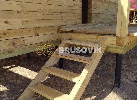 Дом 7х9 м из обрезного бруса 150х150 мм по индивидуальному проекту в коттеджном посёлке Рыбицы-1, Гатчинский район, Ленинградская область