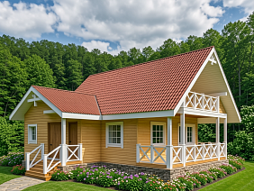 Проект №9 дома из бруса 9х9,6