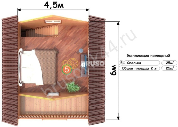 Проект №72 дома из бруса 6х6