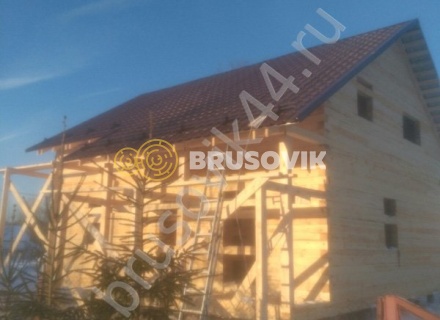 Дом 9,4х9,5 м по проекту № 1 из обрезного бруса 150х150 мм