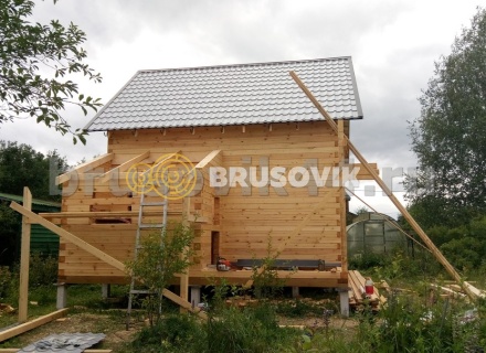 Баня 6х8 м из сухого профилированного бруса 145х145 мм по проекту №3 в Московской области