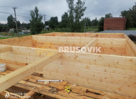 Дом 6х9м с ломаной крышей из профилированного бруса 145х145мм в с. Атепцево, Наро-Фоминский район, Московская область