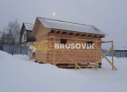 Баня 4х6 м из профилированного бруса 145х145 мм по индивидуальному проекту в д. Замятино, Кимрский район, Тверская область