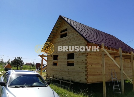 Дом 6х9 м из профилированного бруса 145х145 мм в коттеджном посёлке Барсово, д. Малые Петрищи, городской округ Щёлково, Московская область