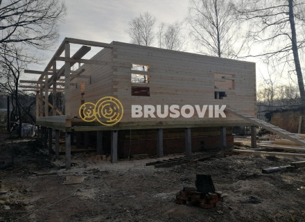 Двухэтажный дом 9х10 м из профилированного бруса 145х195 мм в СНТ Шараповские сады, городской округ Серпухов, Московская область