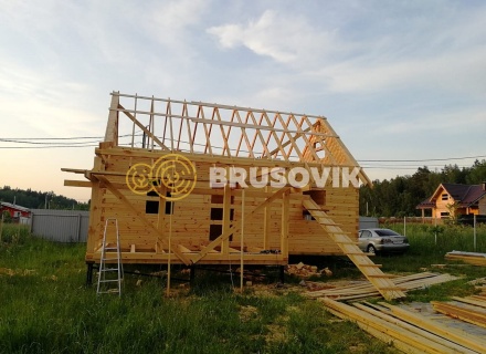 Дом 6х9 м из профилированного бруса 145х145 мм в коттеджном посёлке Барсово, д. Малые Петрищи, городской округ Щёлково, Московская область