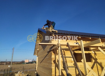 Дом 7х9 м из обрезного бруса 150х150 мм по индивидуальному проекту в коттеджном посёлке Рыбицы-1, Гатчинский район, Ленинградская область