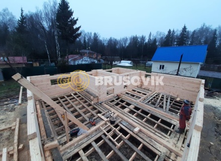 Дом 9,5х10,5 м из профилированного бруса 145х145 мм. СНТ Дружба, Одинцовский городской округ Московская область