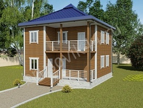 Проект №69 дома из бруса 8х8