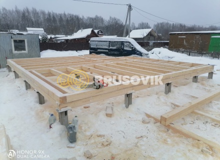 Дом 6х8м с террасой из профилированного бруса 145х145мм по индивидуальному проекту в СНТ Майский, г. Кострома