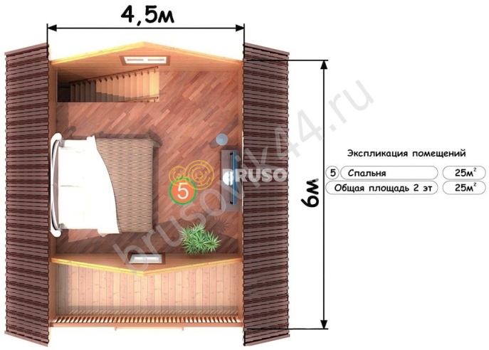 Проект №14 баня из бруса 6х6