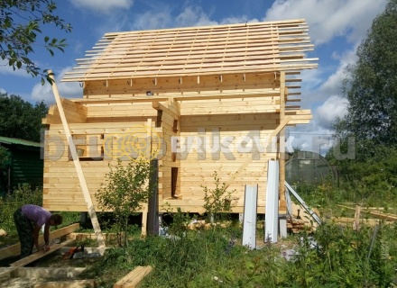 Баня 6х8 м из сухого профилированного бруса 145х145 мм по проекту №3 в Московской области