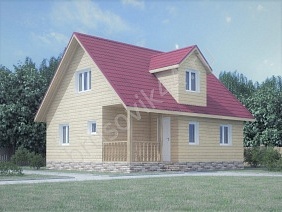 Проект №62 дома из бруса 7х8