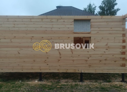 Дом 7,5х9м из профилированного бруса 145х145мм по проекту № 2 в д. Богданово, Рязанская область