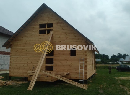 Дом 7,5х9м из профилированного бруса 145х145мм по проекту № 2 в д. Богданово, Рязанская область