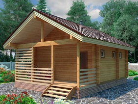 Проект №23 баня из бруса 6х8