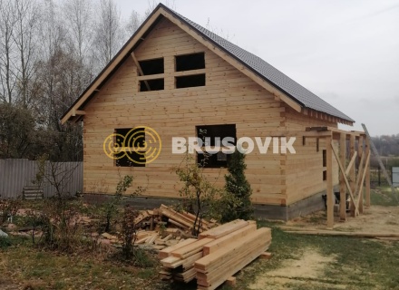 Дом 8х8м из профилированного бруса 145х145мм по индивидуальному проекту в д. Марьинка, Воскресенский р-н., Московская область
