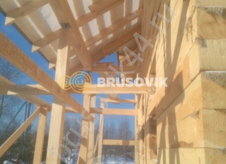 Дом 9,4х9,5 м по проекту № 1 из обрезного бруса 150х150 мм