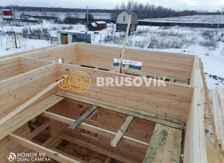 Дом 6х8м с террасой из профилированного бруса 145х145мм по индивидуальному проекту в СНТ Майский, г. Кострома